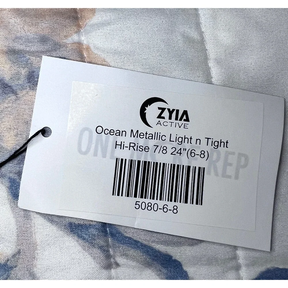 Zyia Active Ocean Metallic Light N Tight Hi Rise Leggings 7/8 Size 6-8‎ NWT